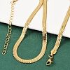 PVD Vacuum Plating 201 Stainless Steel Herringbone Chain Necklaces X-NJEW-M187-06G-3