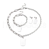304 Stainless Steel Paperclip Chains & Cable Chain Jewelry Sets SJEW-K153-16P-1