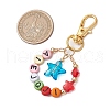 Acrylic Letter and Glass Starfish Pendant Decorations HJEW-JM03012-3