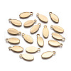 Oval Ion Plating(IP) 304 Stainless Steel Stamping Blank Tag Charms STAS-L159-07G-1