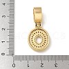 Brass Clear Cubic Zirconia European Dangle Charms KK-R003-01G-00-4