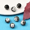 Two-Tone Color Handmade Polymer Clay Disco Ball Beads RB-R041-07-4