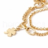 PVD Vacuum Plating 304 Stainless Steel Chain Multi-strand Bracelet STAS-P304-23G-3