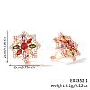 Elegant Brass Colorful Cubic Zirconia Flower Hoop Earrings YU9801-1-3