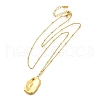 Ion Plating(IP) 304 Stainless Steel Textured Rectangle Pendant Necklaces for Women NJEW-K255-18G-4
