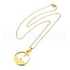 304 Stainless Steel Moon Star Desert Scenery Flat Round Pendant Cable Chain Necklaces for Women NJEW-Q002-01G-2