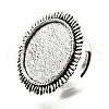Vintage Adjustable Iron Finger Ring Components Alloy Cabochon Bezel Settings PALLOY-Q300-14AS-NR-1
