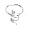 304 Stainless Steel Snake Adjustable Ring for Women RJEW-I097-06P-3