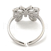 Non-Tarnish 304 Stainless Steel Butterfly Open Cuff Ring for Women RJEW-A043-21P-3