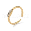 Ion Plating(IP) 12Pcs Oval Clear Cubic Zirconia Cuff Rings RJEW-G312-01G-2