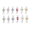 12Pcs 6 Colors Transparent Electroplate Glass Pendant Decorations HJEW-JM03144-2