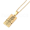 12 Constellation Stainless Steel Tarot Card Engraved Pendant Cable Chain Necklaces PW-WG94DCE-04-3