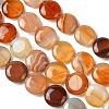 Flat Round Gemstone Natural Red Agate Stone Beads Strands X-G-S110-03-2