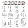 24Pcs 12 Style Brass Ice Pick Pinch Bails KK-TA0001-18-3