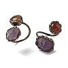 Natural Amethyst & Gemstone Rings RJEW-B122-04R-6
