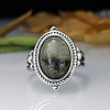 Oval Natural Labradorite Finger Rings WG970F5-01-4