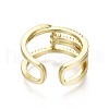 Brass Micro Pave Clear Cubic Zirconia Cuff Rings RJEW-S044-101-NF-4