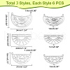 DICOSMETIC 18Pcs 3 Style 201 Stainless Steel Pendants STAS-DC0006-36-2