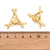 Triangle with Round Brass Stud Earrings EJEW-R025-06G-5