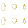 Unicraftale 6Pcs 3 Styles Brass Screw Carabiner Lock Charms KK-UN0002-01-1