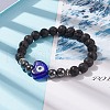 Natural Lava Rock & Synthetic Hematite Stretch Bracelet BJEW-JB08323-03-2