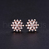 SHEGRACE Flower Beautiful Real Rose Gold Plated 925 Sterling Silver Stud Earrings JE355A-2