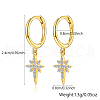 S925 Sterling Silver Star Hoop Earrings IY6510-1-3