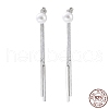 Anti-Tarnish Rhodium Plated 925 Sterling Silver Tassel Earrings STER-A044-02P-1