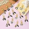 Gothic Alloy Enamel Coffin Pendant Decoration HJEW-CJ00034-5