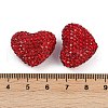 Heart Shaped Polymer Clay Rhinestone Beads CLAY-NH0002-02D-3