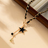Alloy Black Enamel Tassel Pendant OT Necklaces FS-WG1CDA3-02-1