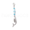 Ocean Theme Alloy Charm & Glass Beads Pendant Decorations HJEW-JM03156-05-2