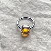 Square 304 Stainless Steel with Glass Finger Rings FS-WG8AAFA-44-1