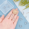 Beebeecraft 8Pcs 2 Style Brass Micro Pave Cubic Zirconia Hoop Earrings KK-BBC0001-40-3