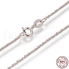 Anti-Tarnish Rhodium Plated 925 Sterling Silver Chain Necklaces STER-L059-12B-4