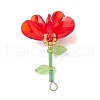 Handmade Glass Beaded Flower Pendants PALLOY-MZ00742-05-1