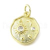 Brass Micro Pave Cubic Zirconia Pendants KK-V007-34G-1