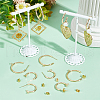 Beebeecraft 20Pcs 2 Style Brass Ring Stud Earring Findings KK-BBC0012-81-4