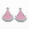 Rack Plating Alloy Enamel Pendants ENAM-N053-30-RS-1
