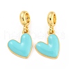 Rack Plating Alloy Enamel Heart European Dangle Charms FIND-B034-20G-05-1