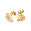 Twist Flat Round Brass Stud Earring Findings KK-M270-35G-2