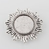 Vintage Alloy Sun Brooch Cabochon Bezel Settings PALLOY-O038-43AS-2