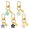 Alloy Enamel Flower Pendant Decorations HJEW-YW00002-1
