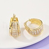 Brass Micro Pave Cubic Zirconia Hoop Earrings EJEW-F895-23A-G-2
