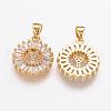 Brass Micro Pave Cubic Zirconia Pendants ZIRC-G108-16Y-G-2