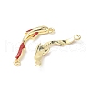 Brass Micro Pave Clear Cubic Zirconia Connector Charms KK-C104-17G-2