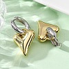Two Tone Heart Brass Hoop Earrings EJEW-D322-12GP-01B-3