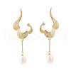 Mother's Day Jewellery Brass Micro Pave Clear Cubic Zirconia Stud Earrings EJEW-N056-01G-1