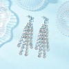 Flower Tibetan Style Alloy Tassel Stud Earrings EJEW-JE06457-1