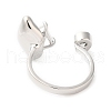 Glass Rhombus & Teardrop Open Cuff Ring RJEW-G288-04P-3